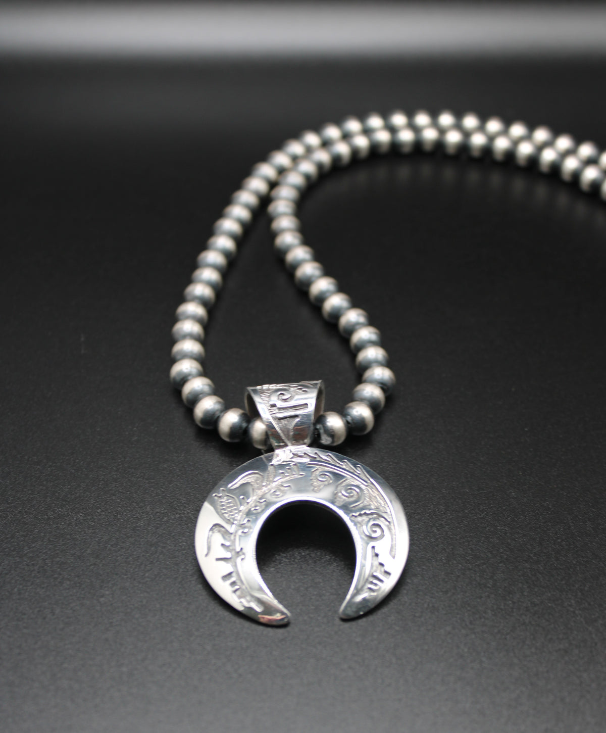 Gorgeous SS Navajo Made Naja Pendant stamped 1995 inc