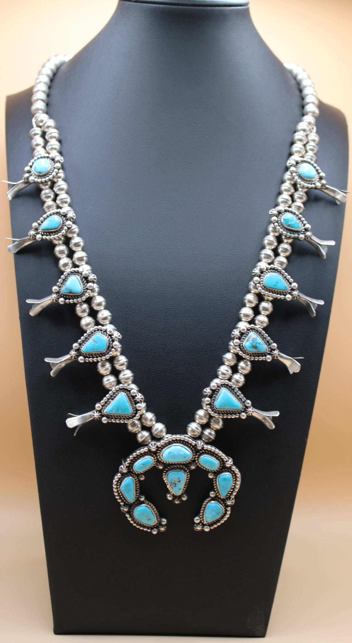 Turquoise/Sterling Silver Squash Blossom