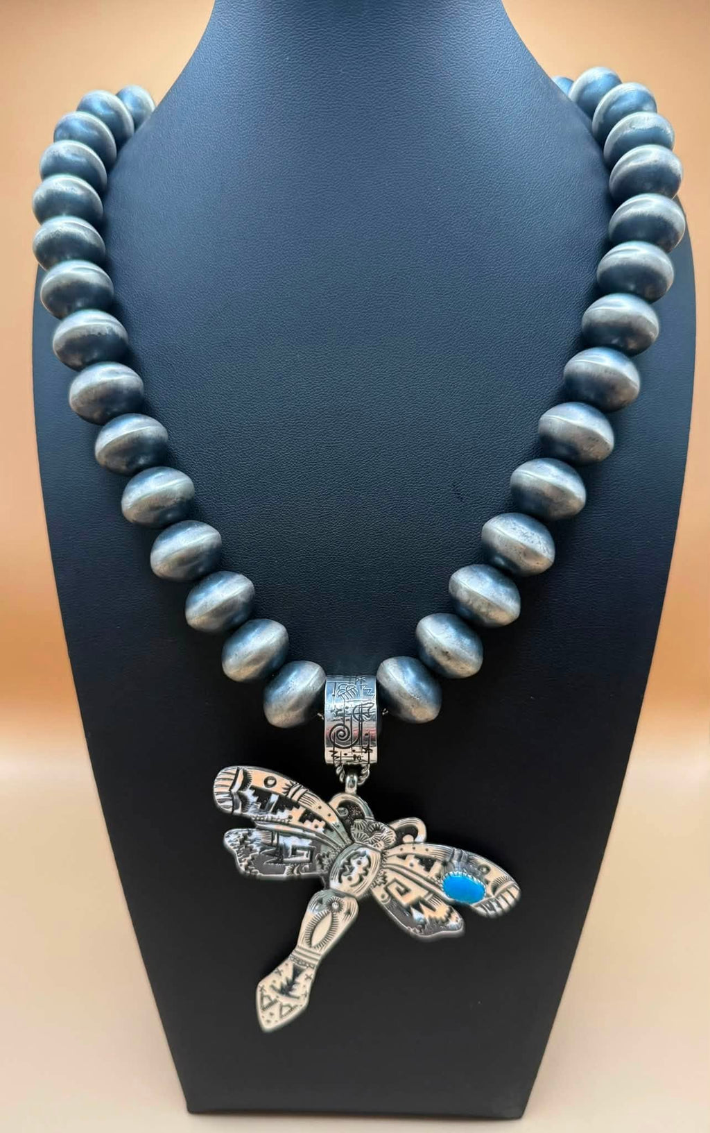 Rose Singer Dragonfly Pendant with Kingman Turquoise