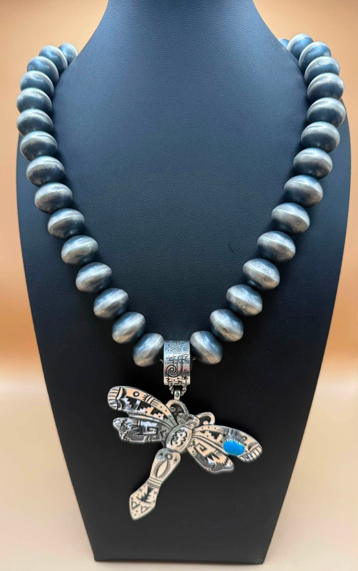 Rose Singer Dragonfly Pendant with Kingman Turquoise