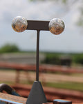 Solid Sterling Silver Concho/Button post earrings