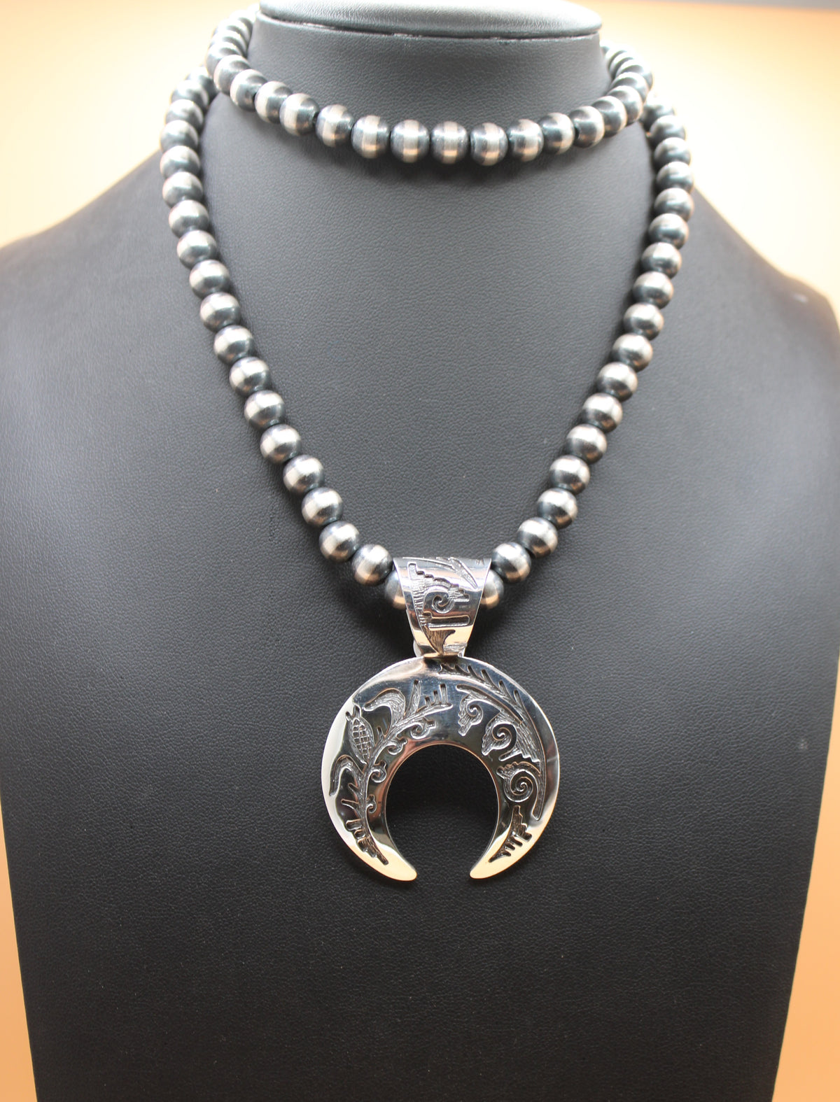 Gorgeous SS Navajo Made Naja Pendant stamped 1995 inc