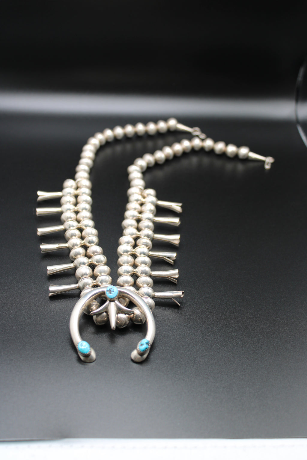 Stunning Handmade Sterling Silver w/Tyrone Turquoise Artist stamp P