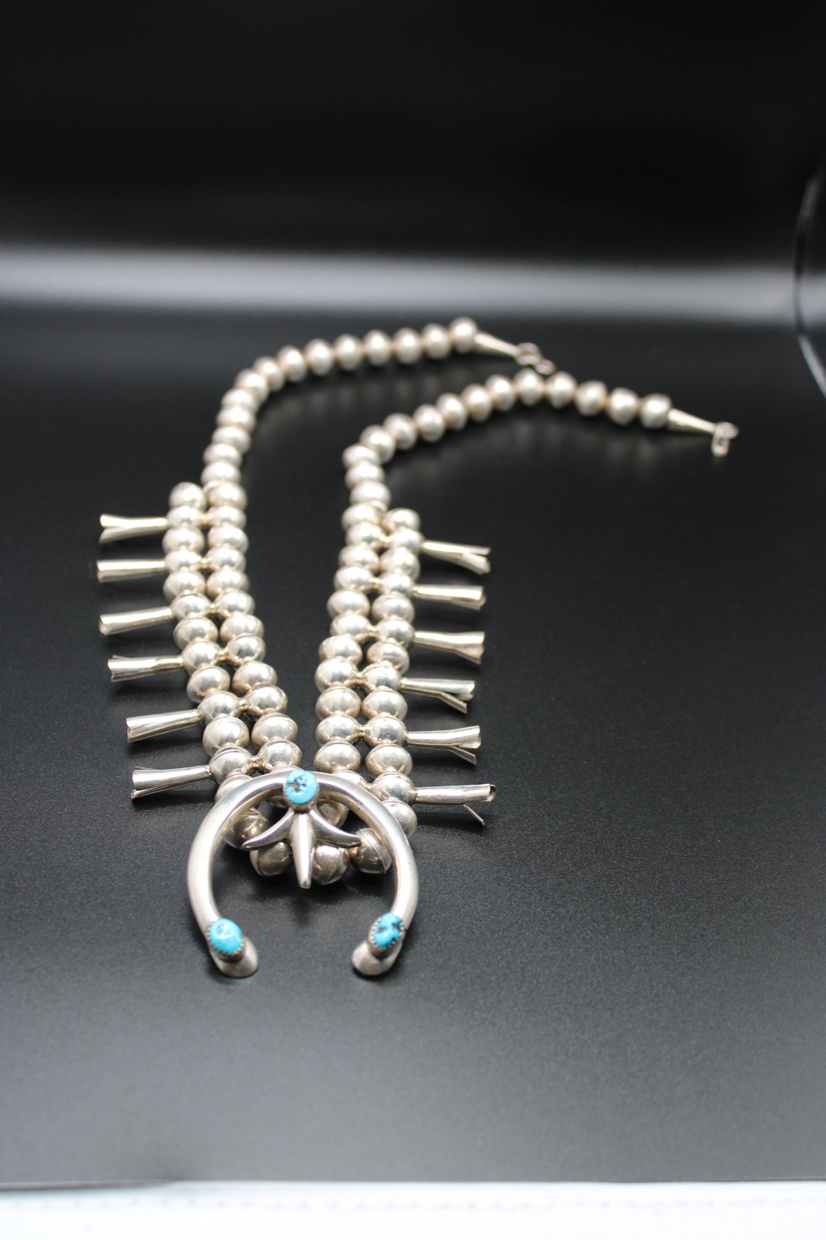 Stunning Handmade Sterling Silver w/Tyrone Turquoise Artist stamp P