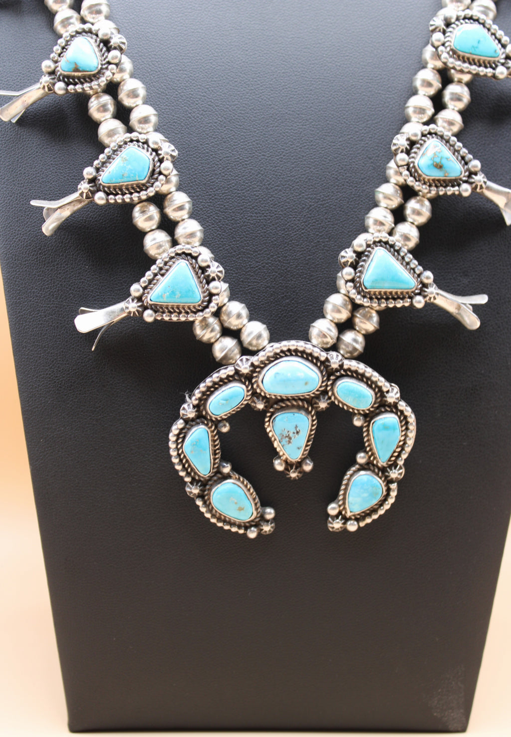 Turquoise/Sterling Silver Squash Blossom